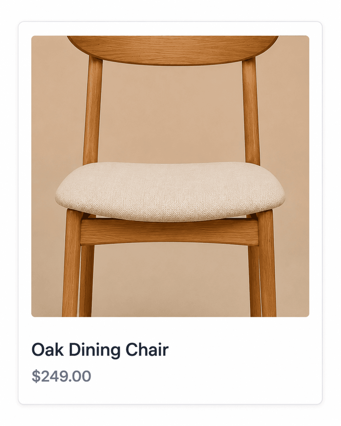 Product with frame mode — full chair visible with color-matched border