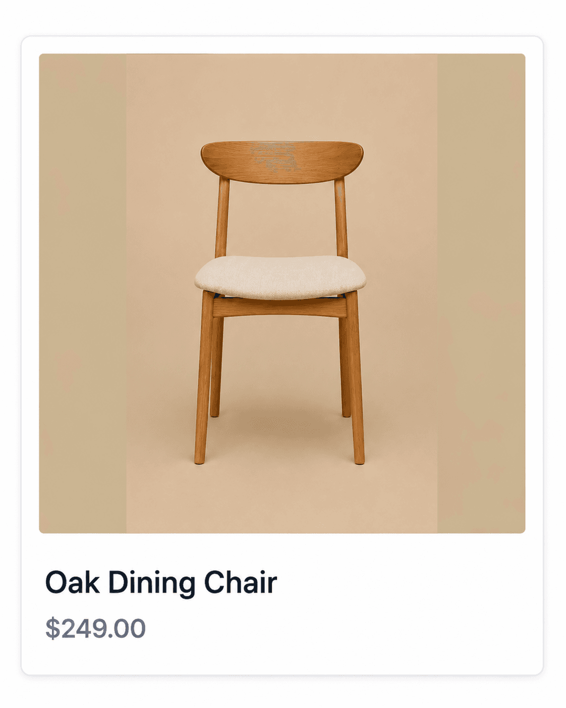 Product cropped without frame — chair legs and backrest cut off